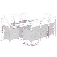 Set da Pranzo da Giardino 9 pz con Cuscini in Polyrattan Grigio 3276733