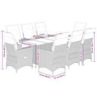 Set da Pranzo da Giardino 9 pz con Cuscini in Polyrattan Grigio 3276734