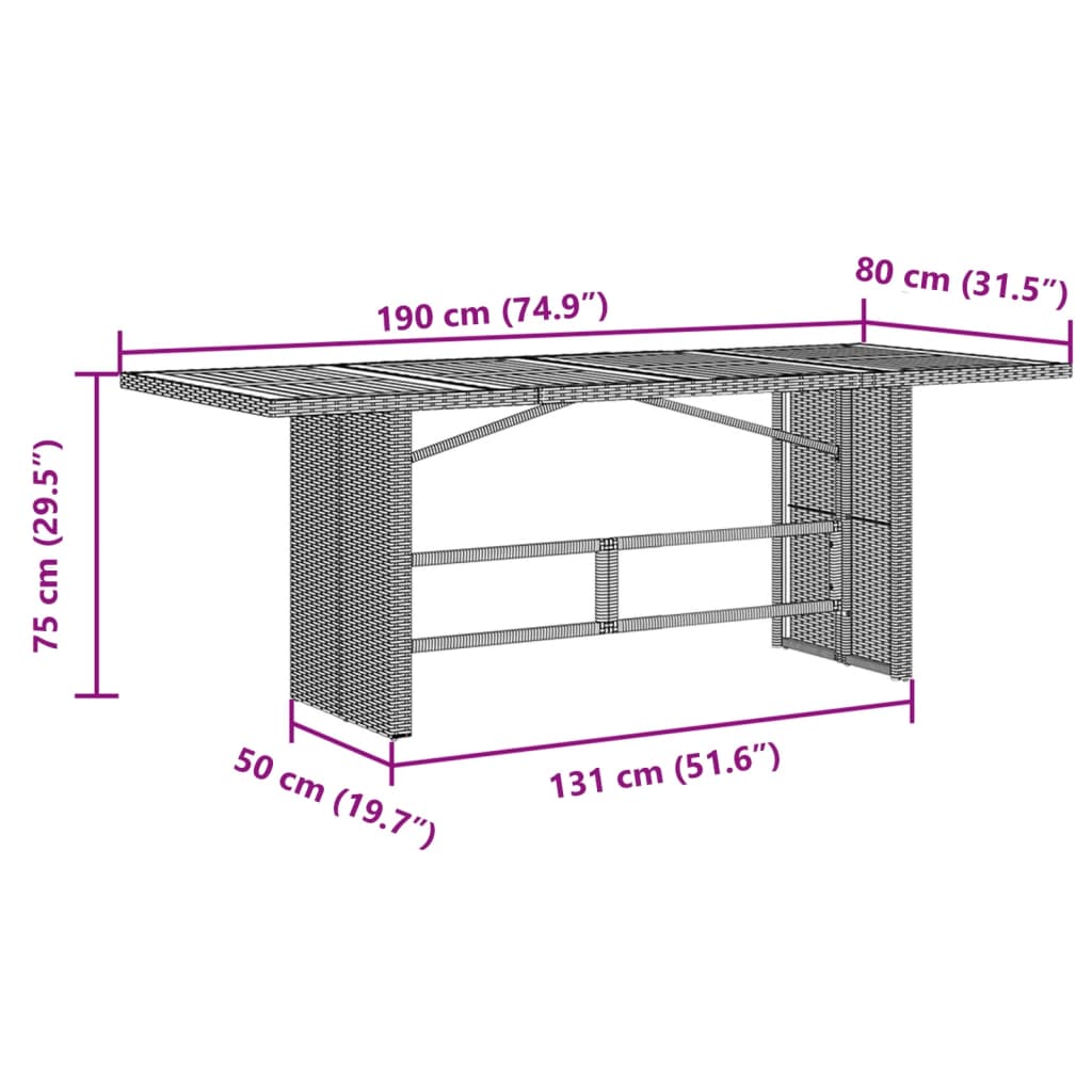 Set da Pranzo da Giardino 9 pz con Cuscini in Polyrattan Grigio 3276734