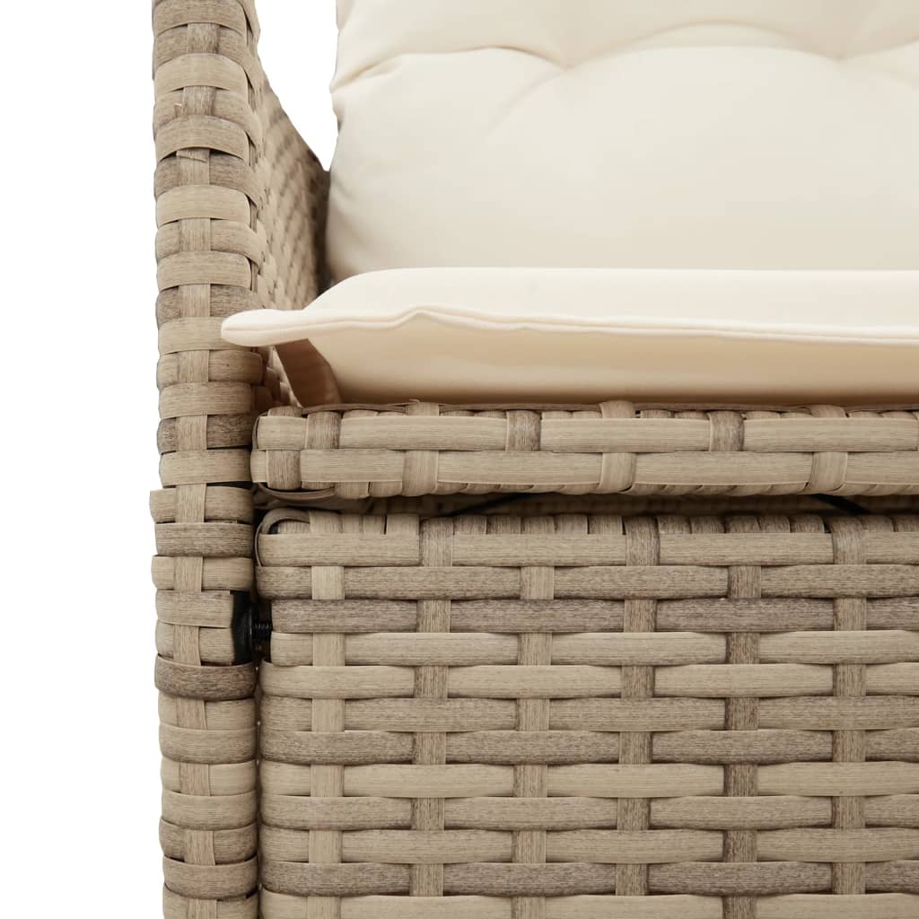 Set da Pranzo da Giardino 9 pz con Cuscini Beige in Polyrattan 3276806