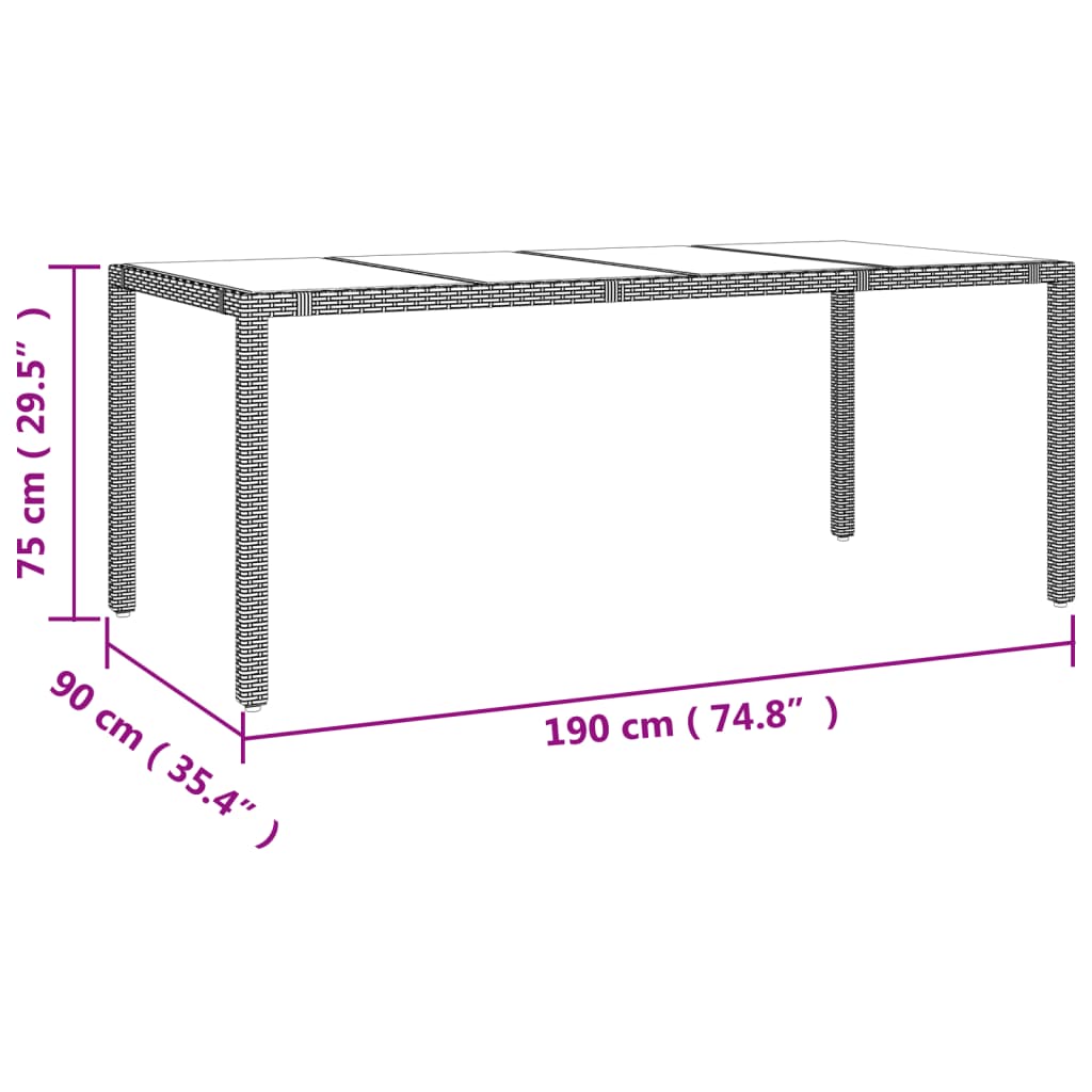 Set da Pranzo da Giardino 9 pz con Cuscini Beige in Polyrattan 3276806