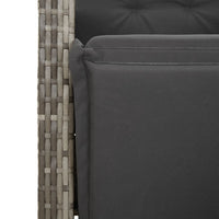 Set Bistrò da Giardino 7 pz con Cuscini in Polyrattan Grigio 3276897