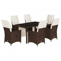 Set Bistrò da Giardino 7 pz con Cuscini in Polyrattan Marrone 3276918