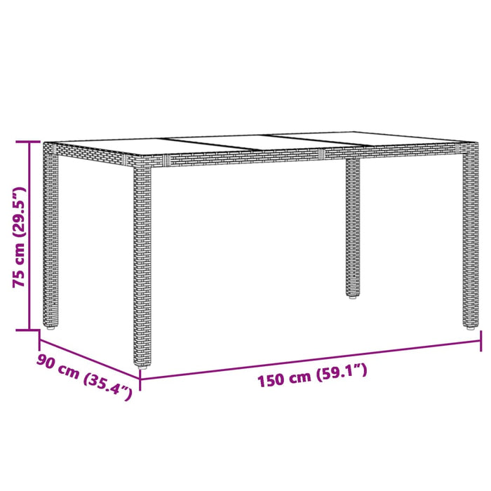 Set Bistrò da Giardino 7 pz con Cuscini in Polyrattan Marrone 3276918