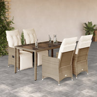 Set da Bistrò da Giardino 5 pz con Cuscini Beige in Polyrattan 3276939