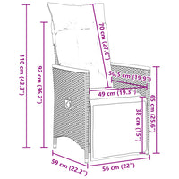 Set Bistrò da Giardino 7 pz con Cuscini in Polyrattan Grigio 3276973