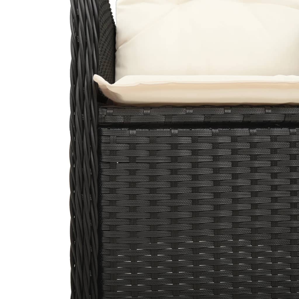 Set Bistrò da Giardino 9 pz con Cuscini in Polyrattan Nero 3276985