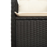 Set Bistrò da Giardino 9 pz con Cuscini in Polyrattan Nero 3276986