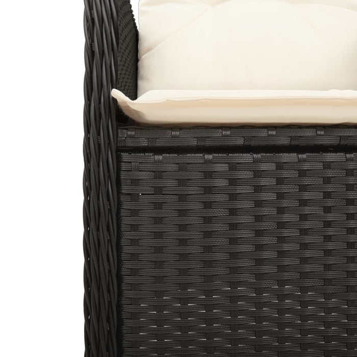 Set Bistrò da Giardino 9 pz con Cuscini in Polyrattan Nero 3276986