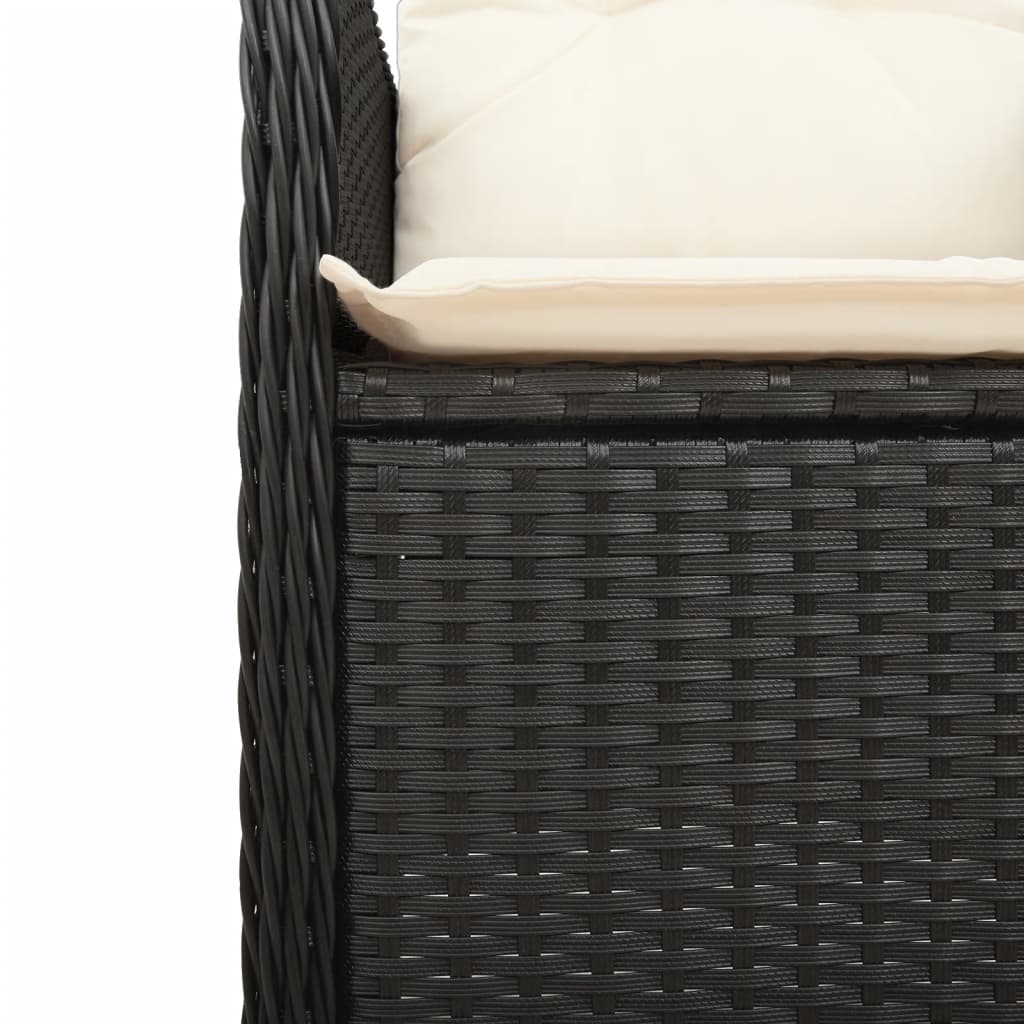 Set Bistrò da Giardino 5 pz con Cuscini in Polyrattan Nero 3276990