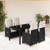 Set Bistrò da Giardino 5 pz con Cuscini in Polyrattan Nero 3276990