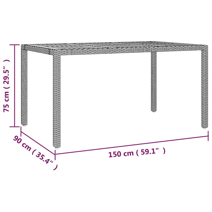 Set Bistrò da Giardino 7 pz con Cuscini in Polyrattan Grigio 3277023