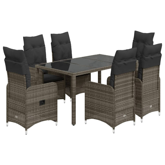 Set Bistrò da Giardino 5 pz con Cuscini in Polyrattan Grigio 3277036