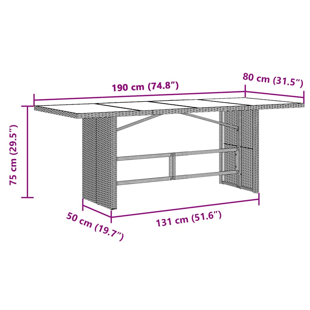 Set Bistrò da Giardino 7 pz con Cuscini in Polyrattan Grigio 3277040