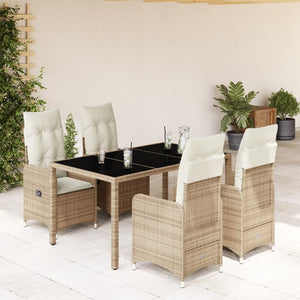 Set da Bistrò da Giardino 5 pz con Cuscini Beige in Polyrattan 3277098