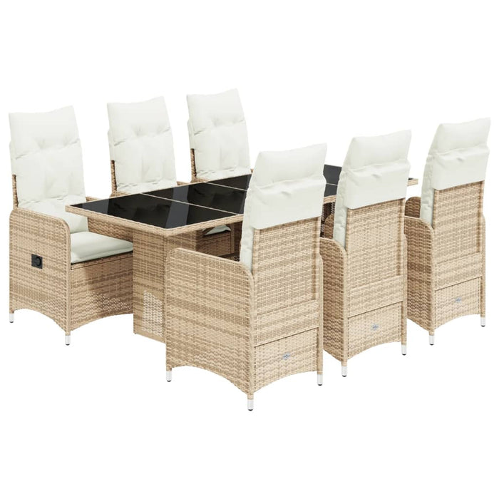 Set da Bistrò da Giardino 7 pz con Cuscini Beige in Polyrattan 3277104