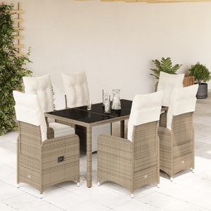 Set Bistrò da Giardino 7 pz con Cuscini in Polyrattan Marrone 3277212