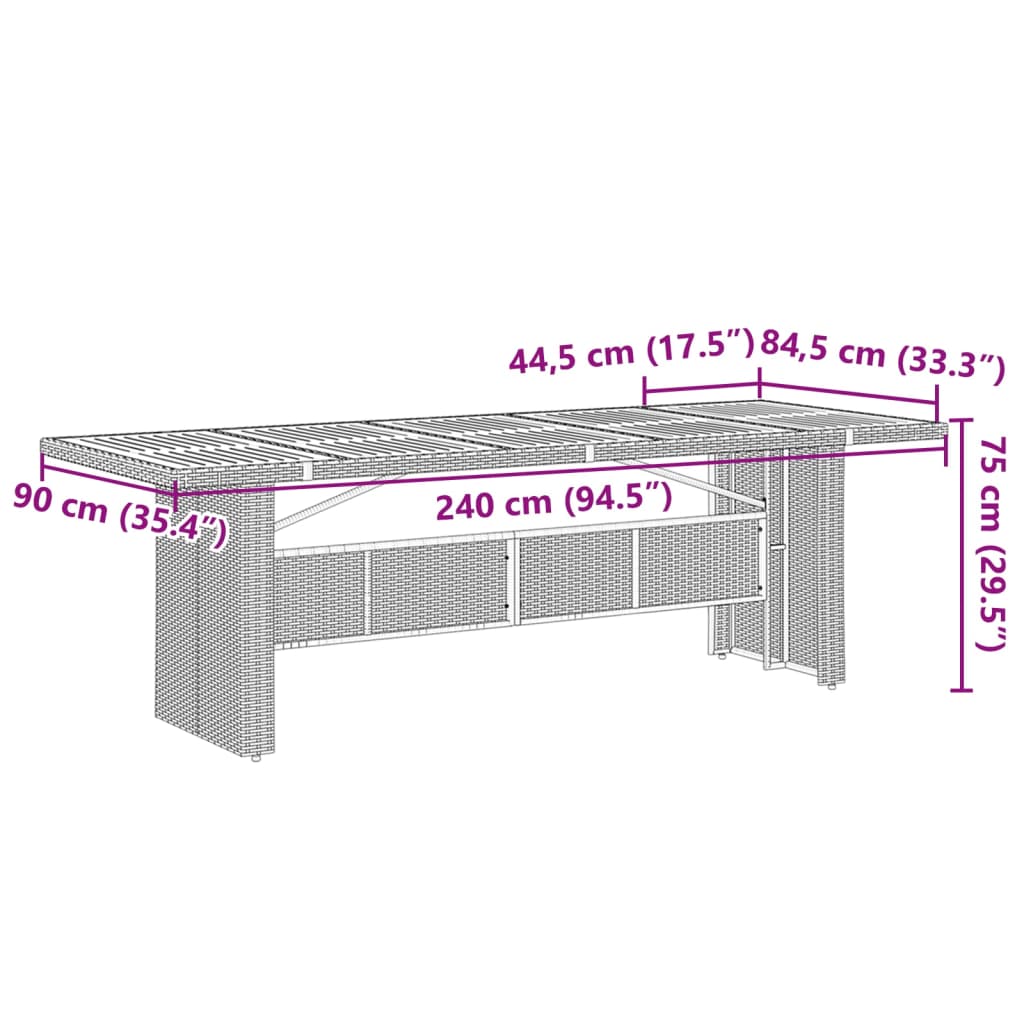 Set Bistrò da Giardino 11 pz con Cuscini in Polyrattan Grigio 3277239