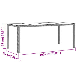 Set Pranzo da Giardino 7 pz Nero con Cuscini Polyrattan Acacia 3278541