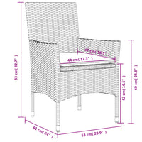 Set da Pranzo da Giardino 9 pz con Cuscini Polyrattan e Vetro 3278548