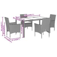 Set da Pranzo da Giardino 5 pz con Cuscini Polyrattan e Vetro 3278581