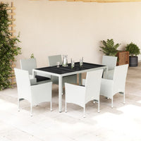 Set da Pranzo da Giardino 7 pz con Cuscini Polyrattan e Vetro 3278582