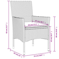 Set da Pranzo da Giardino 9 pz con Cuscini Polyrattan e Vetro 3278587