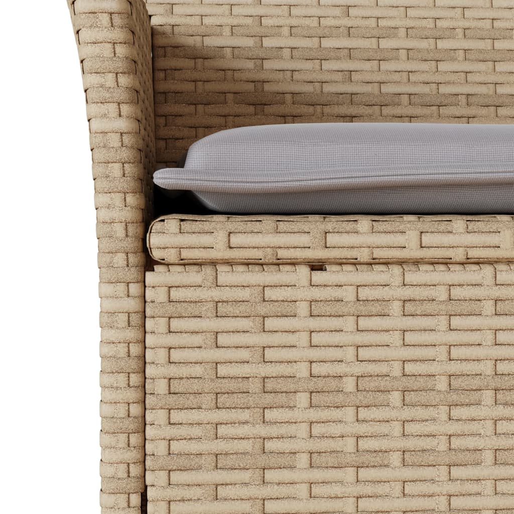 Set da Pranzo da Giardino 3 pz con Cuscini Polyrattan e Vetro 3278607