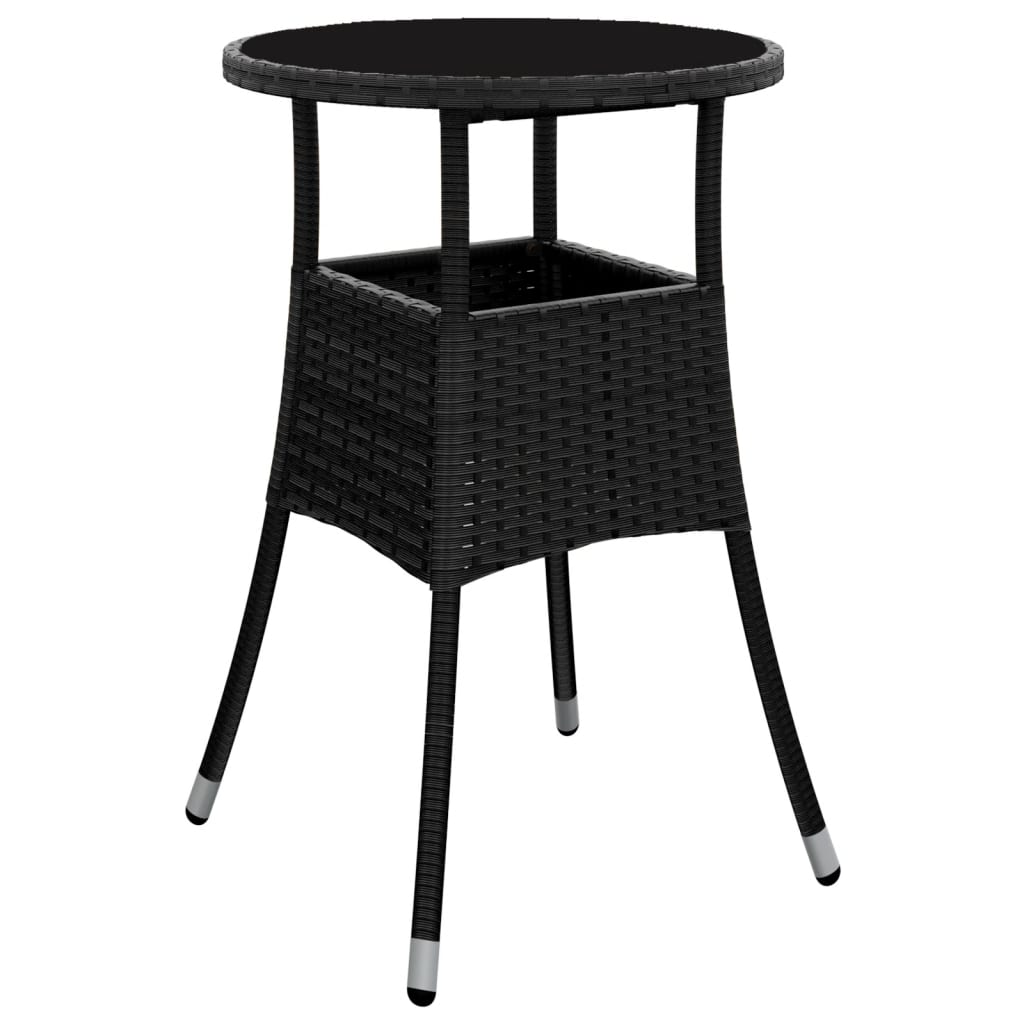 Set da Pranzo da Giardino 3 pz con Cuscini Polyrattan e Vetro 3278615