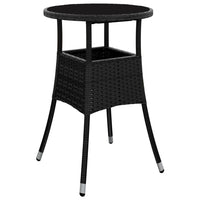 Set da Pranzo da Giardino 3 pz con Cuscini Polyrattan e Vetro 3278617