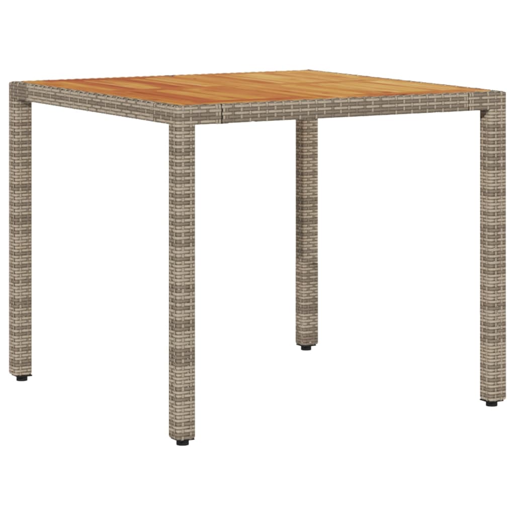 Set Pranzo da Giardino 3pz con Cuscini Polyrattan Acacia Grigio 3278633