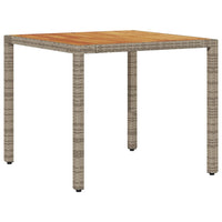 Set Pranzo da Giardino 3pz con Cuscini Polyrattan Acacia Grigio 3278633