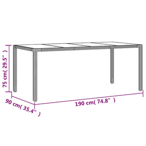 Set da Pranzo da Giardino 9 pz con Cuscini Polyrattan e Vetro 3278650