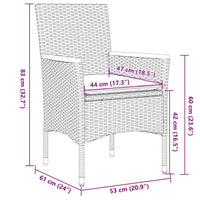 Set Pranzo da Giardino 5 pz con Cuscini Nero Polyrattan Acacia 3278718