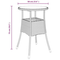 Set Pranzo da Giardino 3pz con Cuscini Polyrattan Acacia Grigio 3278719