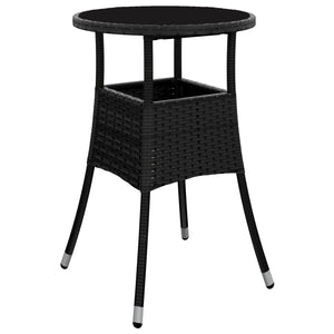 Set da Pranzo da Giardino 3 pz con Cuscini Polyrattan e Vetro 3278721