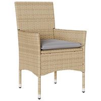 Set da Bistrò 3 pz con Cuscini Beige Polyrattan e Vetro 3278743