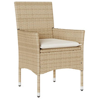 Set da Bistrò 3 pz con Cuscini Beige Polyrattan e Vetro 3278744