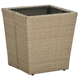 Set da Bistrò 3 pz con Cuscini Beige Polyrattan e Vetro 3278744