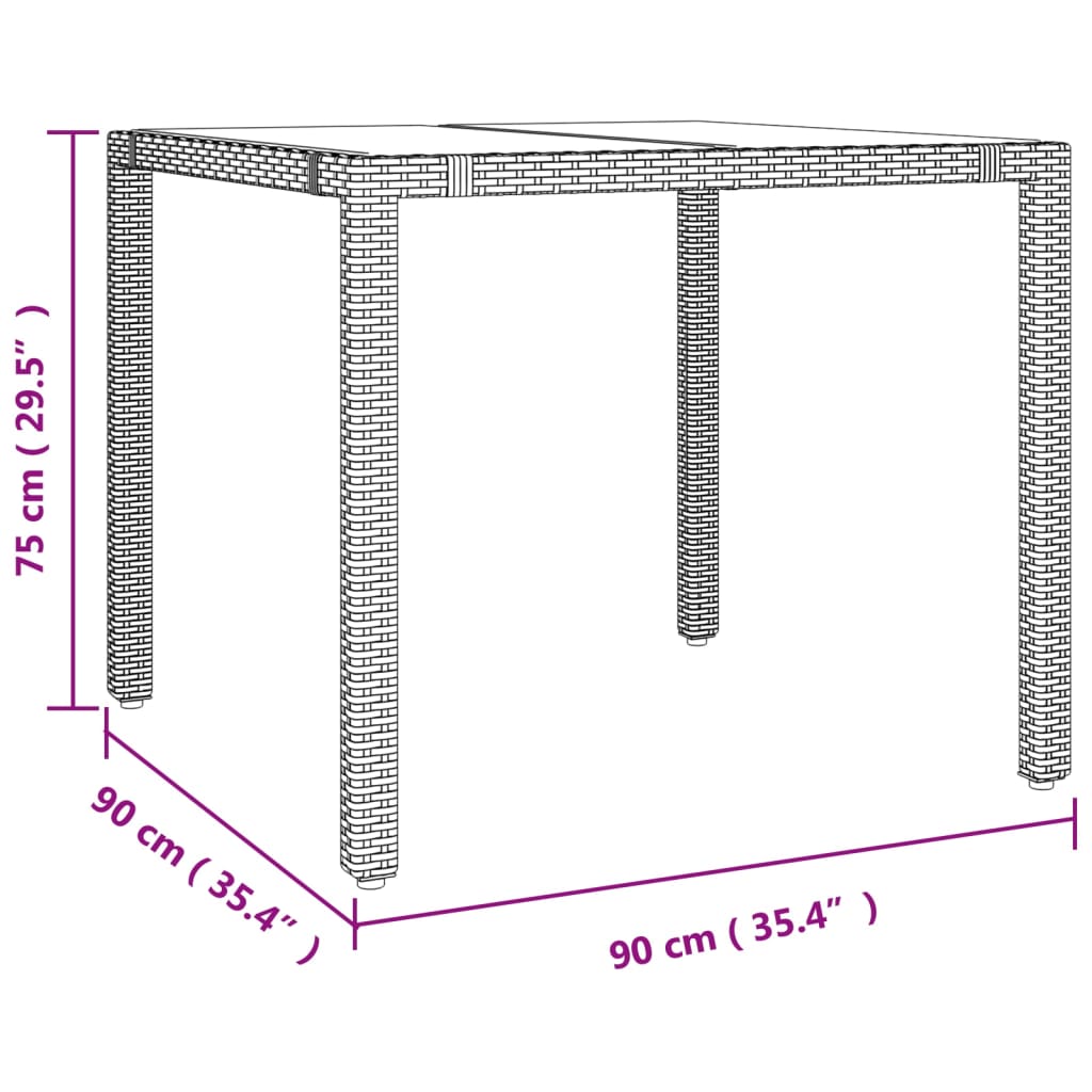 Set da Pranzo da Giardino 5 pz Nero con Cuscini in Polyrattan 3277502