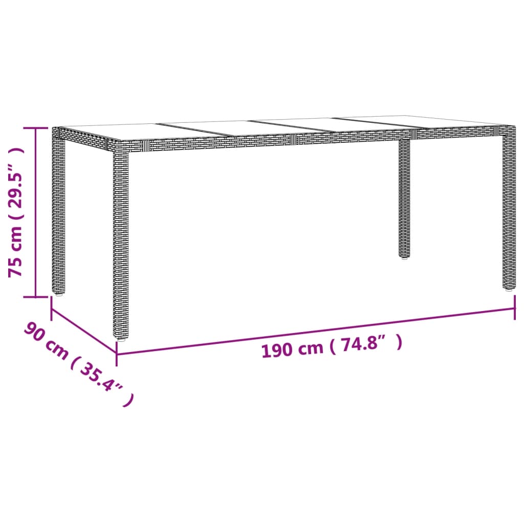 Set da Pranzo da Giardino 9 pz con Cuscini Nero in Polyrattan 3277521