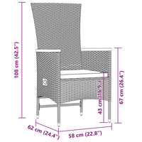 Set da Pranzo da Giardino 9 pz con Cuscini Nero in Polyrattan 3277533