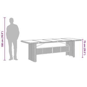 Set da Pranzo da Giardino 9 pz con Cuscini Nero in Polyrattan 3277533