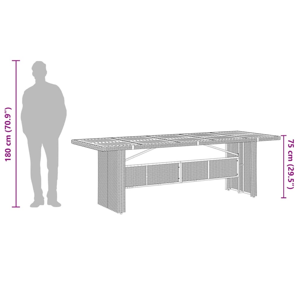 Set da Pranzo da Giardino 9 pz con Cuscini in Polyrattan Grigio 3277544