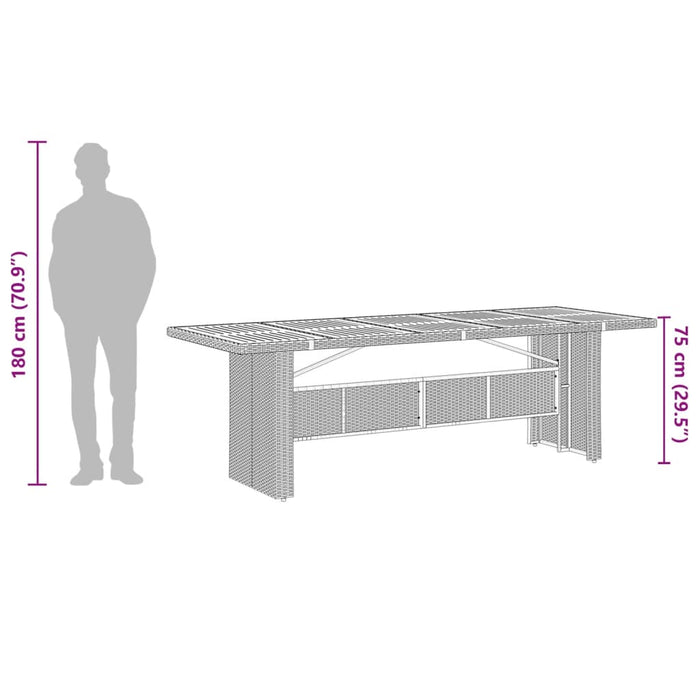 Set da Pranzo da Giardino 9 pz con Cuscini in Polyrattan Grigio 3277595