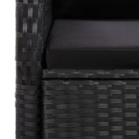 Set da Pranzo da Giardino 9 pz con Cuscini Nero in Polyrattan 3277630