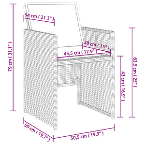 Set da Pranzo da Giardino 5pz con Cuscini in Polyrattan Marrone 3277664