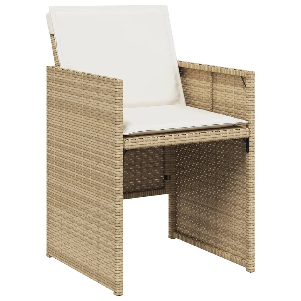 Set da Pranzo da Giardino 5 pz con Cuscini Beige in Polyrattan 3277665