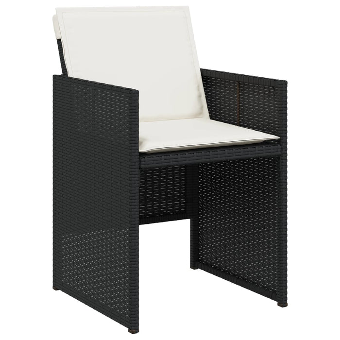 Set da Pranzo da Giardino 5 pz Nero con Cuscini in Polyrattan 3277670