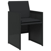 Set da Pranzo da Giardino 7 pz Nero con Cuscini in Polyrattan 3277674